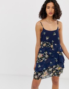Платье мини с цветочным принтом Pepe Jeans-Темно-синий