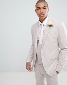 Розовый приталенный пиджак с добавлением шерсти ASOS DESIGN
