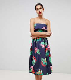 Приталенное платье-бандо миди True Violet-Мульти