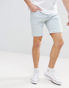 Светлые джинсовые шорты зауженного кроя ASOS-Синий