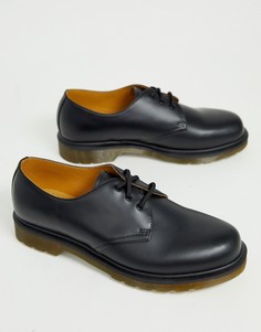 Черные туфли с 3 парами люверсов Dr.Martens 1461 pw-Черный