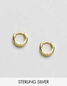 Серьги-кольца из позолоченного серебра ASOS DESIGN-Золотой