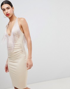 Платье миди с кисточками Flounce London-Розовый