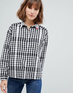 Свободная рубашка классического кроя в клетку Maison Scotch-Черный