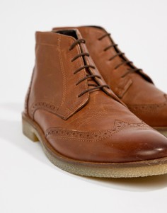 Светло-коричневые кожаные ботинки-броги ASOS DESIGN-Светло-коричневый