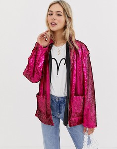 Куртка с пайетками ASOS DESIGN-Розовый