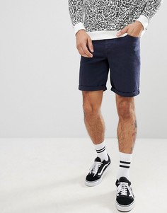 Темно-синие джинсовые шорты узкого кроя ASOS DESIGN-Темно-синий
