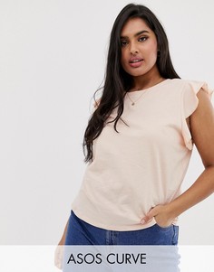 Топ без рукавов с оборками ASOS DESIGN Curve-Мульти