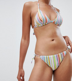 Бикини плавки-хипстеры в полоску с завязками по бокам Free Society-Мульти