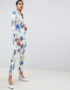 Брюки с цветочным принтом ASOS DESIGN-Мульти