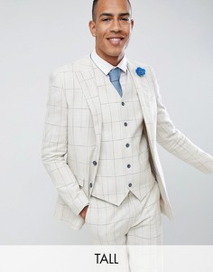 Приталенный пиджак в клетку Gianni Feraud TALL Wedding-Кремовый