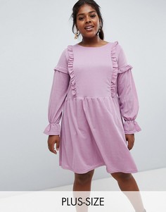 Свободное платье с оборками Junarose-Фиолетовый