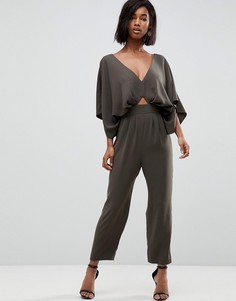 Комбинезон с широкими рукавами ASOS DESIGN-Зеленый