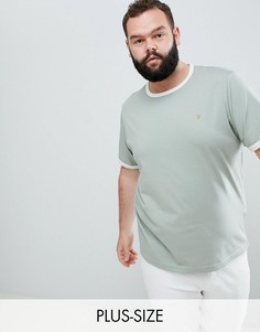 Светло-зеленая футболка узкого кроя Farah PLUS Groves-Зеленый