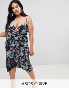 Платье миди с принтом ASOS DESIGN Curve-Мульти