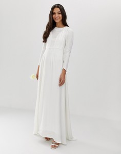 Свадебное платье со складками ASOS EDITION-Кремовый