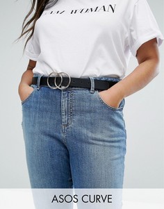 Ремень с двумя кольцами ASOS DESIGN Curve-Черный