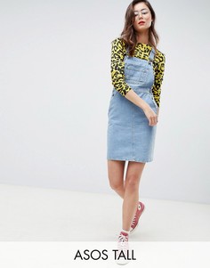 Синее джинсовое платье-комбинезон в винтажном стиле ASOS DESIGN Tall-Синий