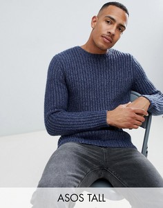 Плотный темно-синий джемпер в рубчик ASOS DESIGN Tall