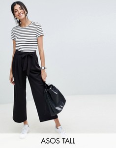 Кюлоты с поясом ASOS DESIGN Tall-Черный
