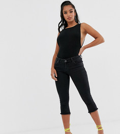 Черные укороченные джинсы скинни с заниженной талией ASOS DESIGN Petite Whitby-Черный