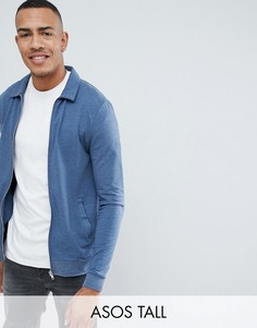 Темно-синяя трикотажная куртка Харрингтон ASOS DESIGN Tall-Темно-синий