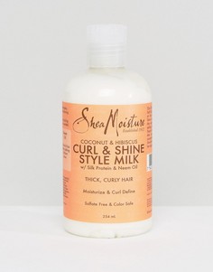 Молочко для укладки волос с экстрактами кокоса и гибискуса Shea Moisture Curl & Shine-Бесцветный
