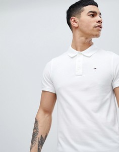 Белая футболка-поло из ткани пике Tommy Jeans-Белый
