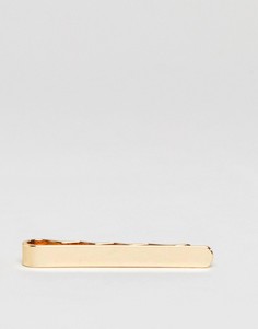 Золотистый узкий зажим для галстука ASOS DESIGN-Золотой