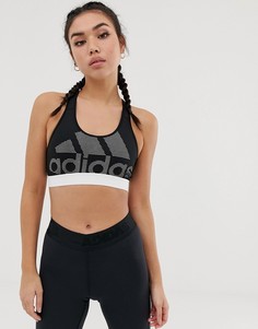Черный бюстгальтер с логотипом adidas Training