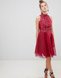 Платье для выпускного с высоким воротом Little Mistress-Розовый
