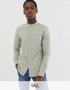 Зеленая приталенная оксфордская рубашка с воротником на пуговицах Farah Brewer-Зеленый