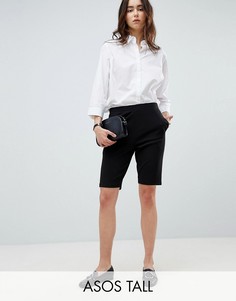 Шорты из трикотажного крепа ASOS DESIGN Tall-Черный