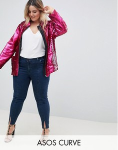 Куртка с пайетками ASOS DESIGN Curve-Розовый