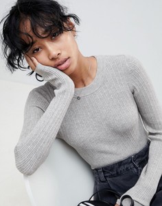 Джемпер в рубчик ASOS DESIGN-Светло-бежевый