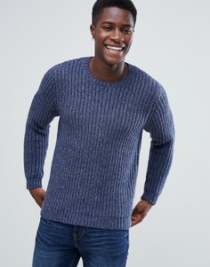 Темно-синий джемпер в рубчик ASOS DESIGN
