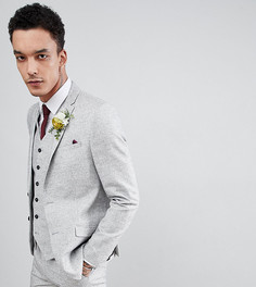 Фактурный облегающий льняной пиджак Heart & Dagger wedding-Серый