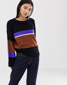 Трикотажный джемпер в полоску Selected Femme-Мульти