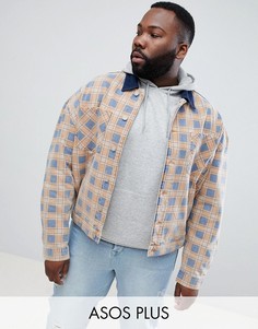 Оранжевая джинсовая oversize-куртка в клетку ASOS DESIGN Plus-Оранжевый