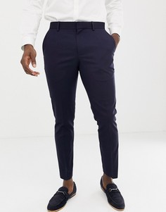 Темно-синие свадебные облегающие брюки Burton Menswear-Темно-синий