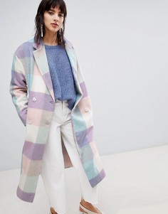 Oversize-пальто в клетку ASOS DESIGN-Мульти