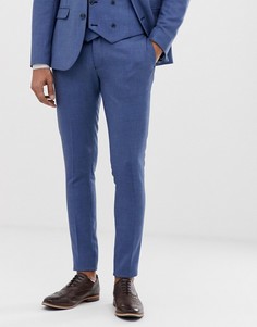 Супероблегающие фактурные брюки синего цвета ASOS DESIGN wedding-Синий