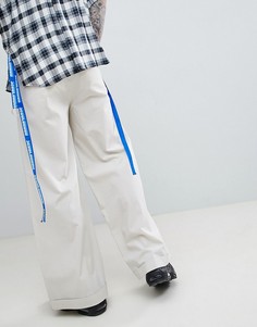 Светло-бежевые брюки с широкими штанинами D-Antidote-Бежевый