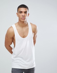 Белая майка со спиной-борцовкой ASOS DESIGN-Белый