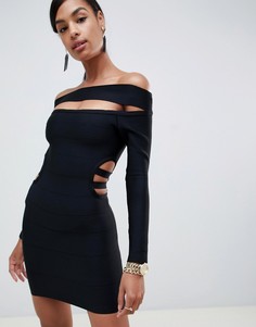 Платье мини с открытыми плечами ASOS DESIGN-Черный