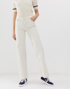 Расклешенные джинсы со шнуровкой Pepe Jeans Strand-Кремовый