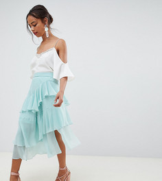 Юбка миди ASOS DESIGN Petite-Зеленый