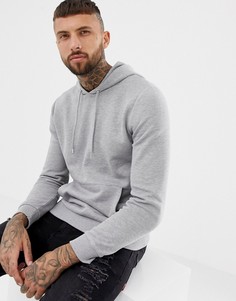 Серый меланжевый худи ASOS DESIGN