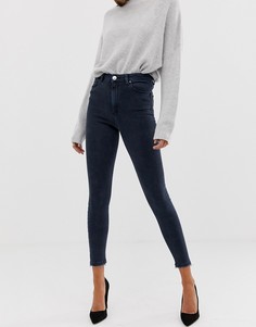 Синие джинсы скинни с завышенной талией ASOS DESIGN - Ridley-Синий