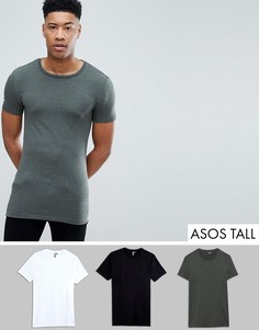 3 обтягивающие футболки ASOS DESIGN Tall - Набор со скидкой-Мульти